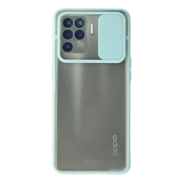 BFS  Oppo Reno 5 Lite Kılıf Palm Buzlu Kamera Sürgülü Silikon - Turkuaz
