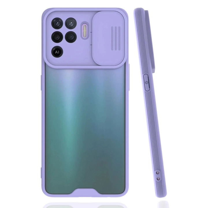 BFS  Oppo Reno 5 Lite Kılıf Platin Kamera Koruma Silikon - Lila