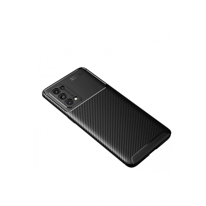 BFS Oppo Reno 5 Pro Kılıf Auto Focus Karbon Kapak - Siyah