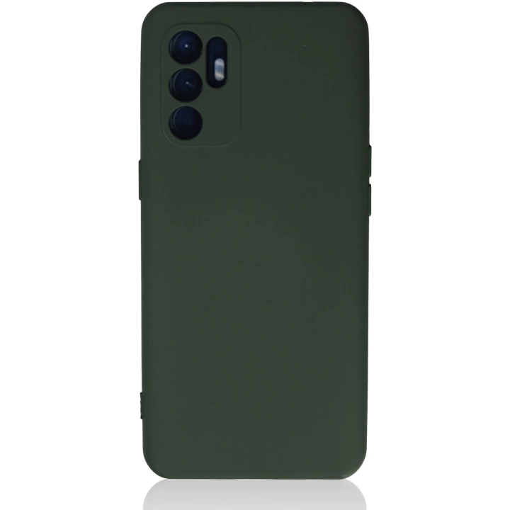 BFS  Oppo Reno 6 Kılıf Nano içi Kadife Silikon - Koyu Yeşil