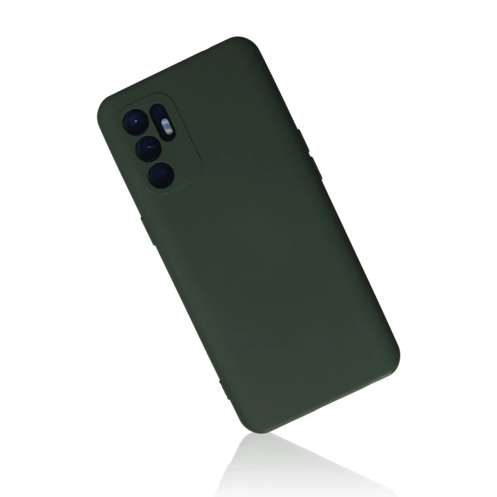 BFS  Oppo Reno 6 Kılıf Nano içi Kadife Silikon - Koyu Yeşil