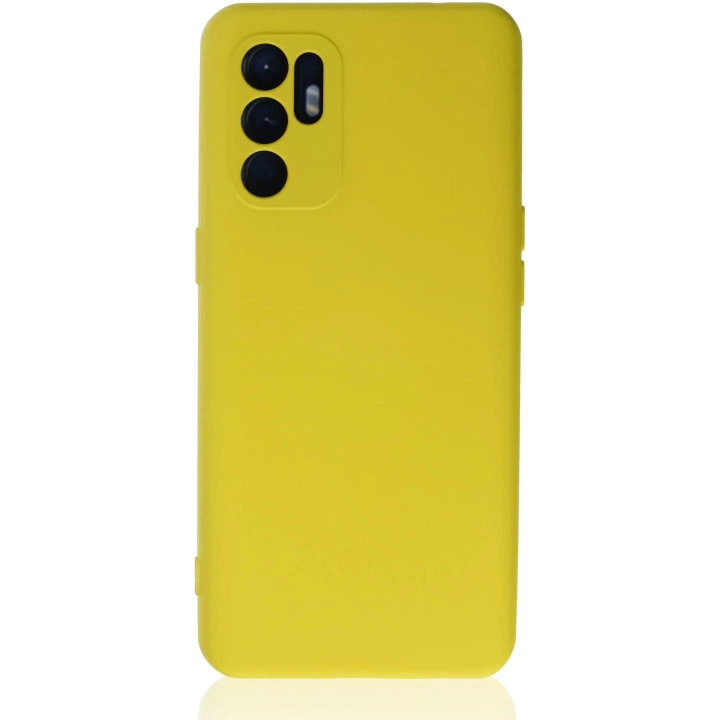 BFS  Oppo Reno 6 Kılıf Nano içi Kadife Silikon - Sarı1