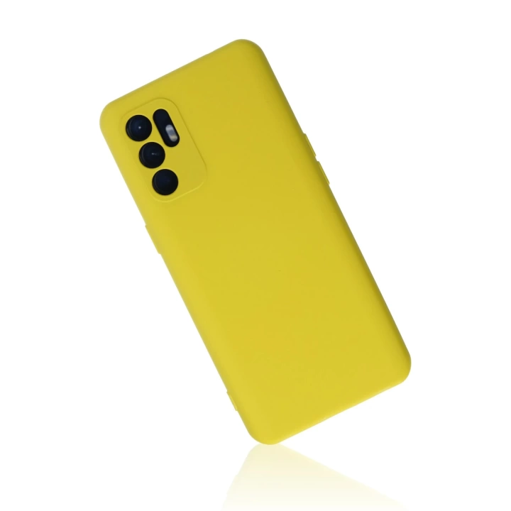 BFS  Oppo Reno 6 Kılıf Nano içi Kadife Silikon - Sarı1