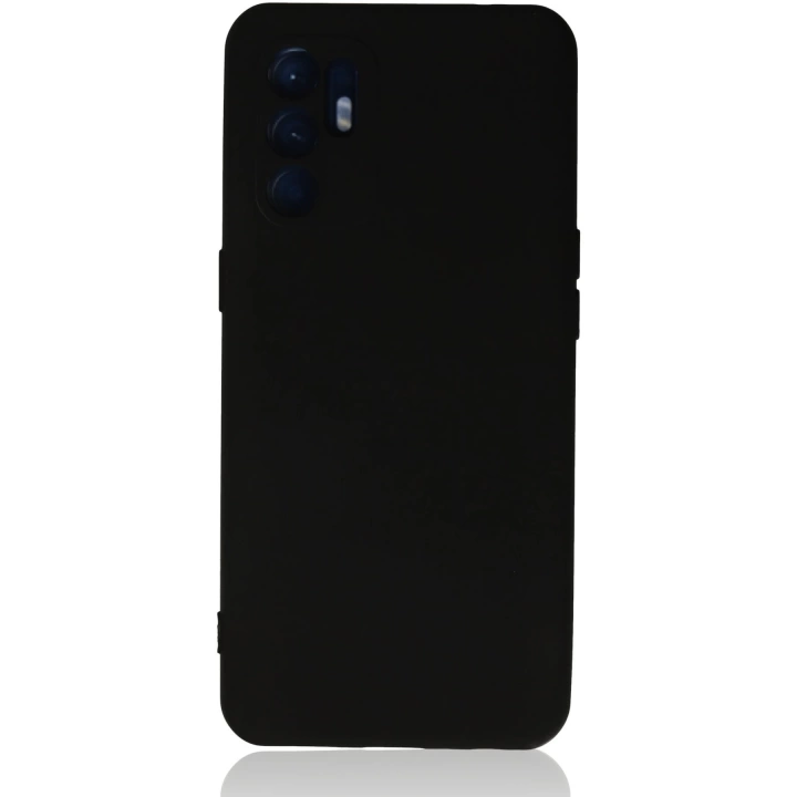 BFS  Oppo Reno 6 Kılıf Nano içi Kadife Silikon - Siyah