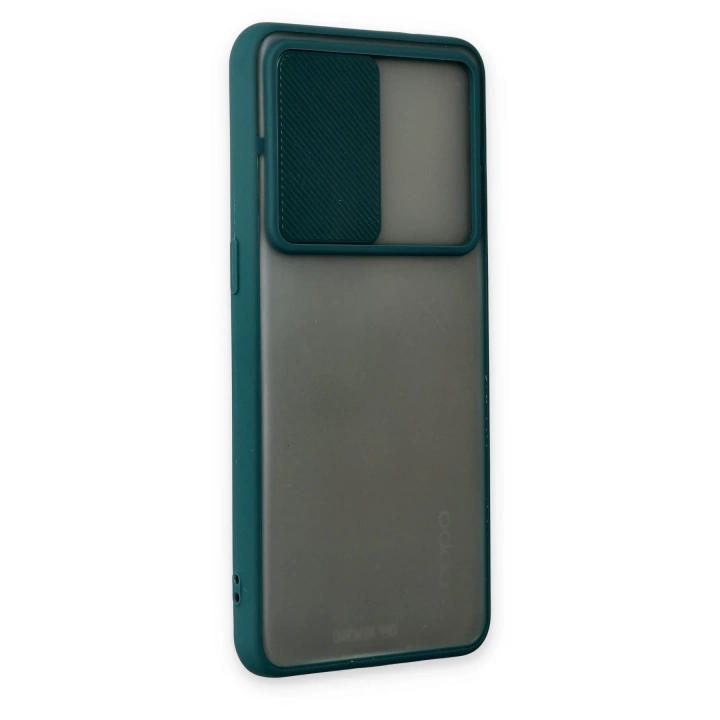 BFS  Oppo Reno 6 Kılıf Palm Buzlu Kamera Sürgülü Silikon - Yeşil