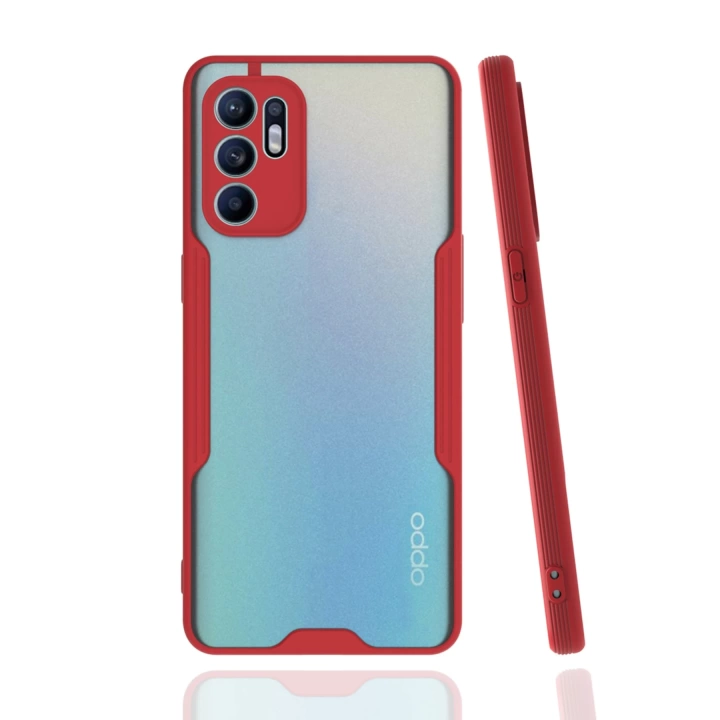 BFS  Oppo Reno 6 Kılıf Platin Silikon - Kırmızı