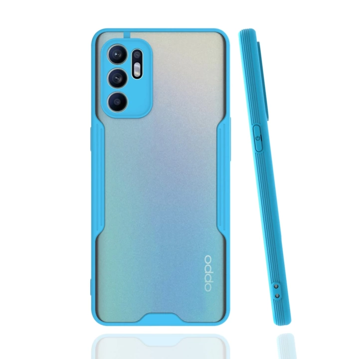 BFS  Oppo Reno 6 Kılıf Platin Silikon - Mavi