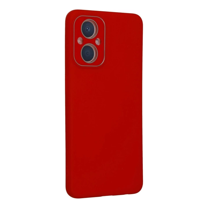 BFS  Oppo Reno 7 Lite Kılıf Lansman Glass Kapak - Kırmızı