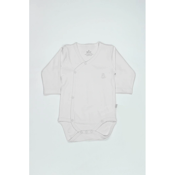 BFS Organik Natural Basic Style Kruvaze Uzun Kol Body BS17102 Beyaz