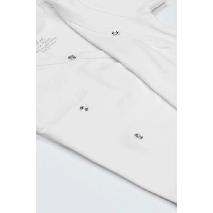 BFS Organik Natural Basic Style Kruvaze Uzun Kol Body BS17102 Beyaz