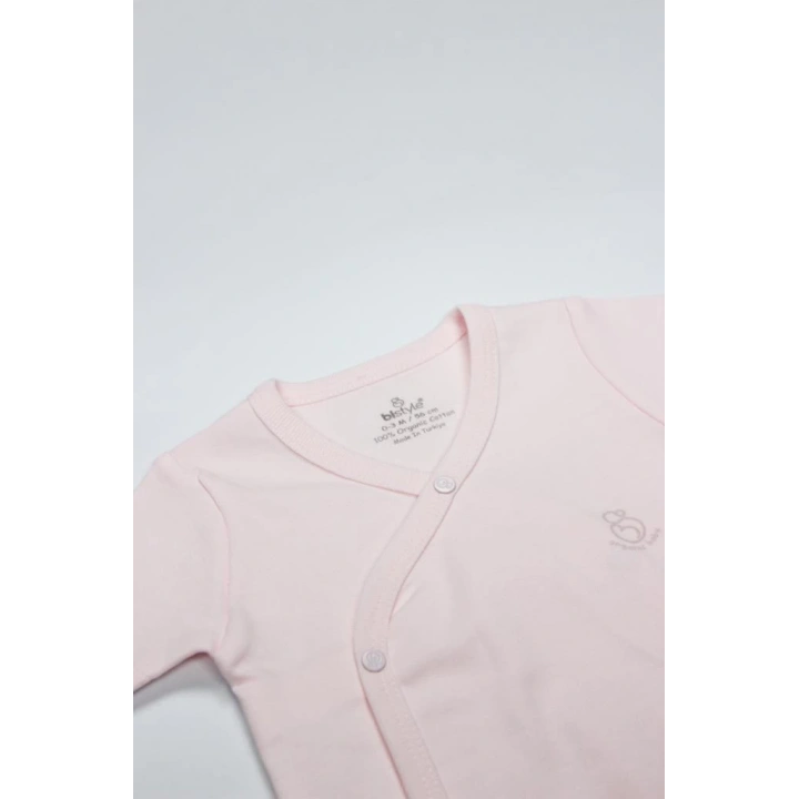 BFS Organik Natural Basic Style Kruvaze Uzun Kol Body BS17102 Pembe