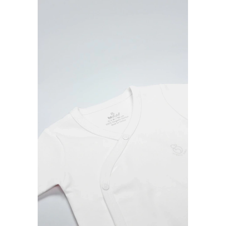 BFS Organik Natural Basic Style Kruvaze Yarım Kol Body BS17101 Beyaz
