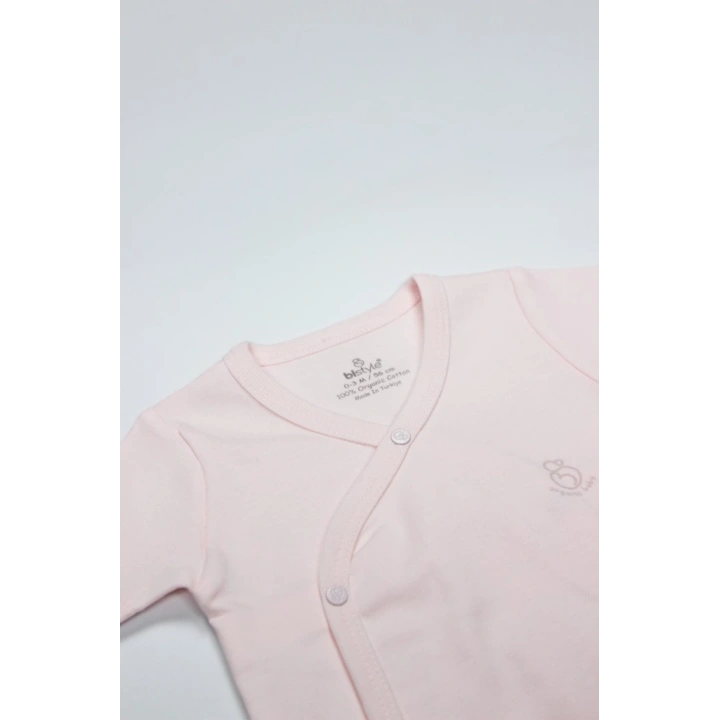 BFS Organik Natural Basic Style Kruvaze Yarım Kol Body BS17101 Pembe