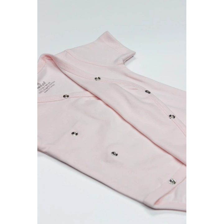 BFS Organik Natural Basic Style Kruvaze Yarım Kol Body BS17101 Pembe