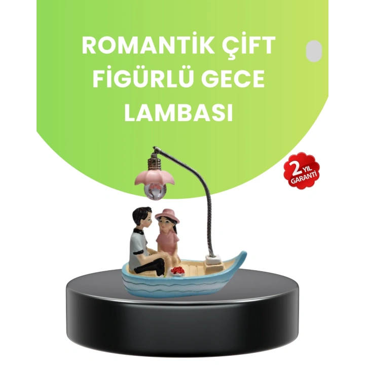 BFS Oturan Çift Figürlü LED Masa Lambası Romantik Hediye