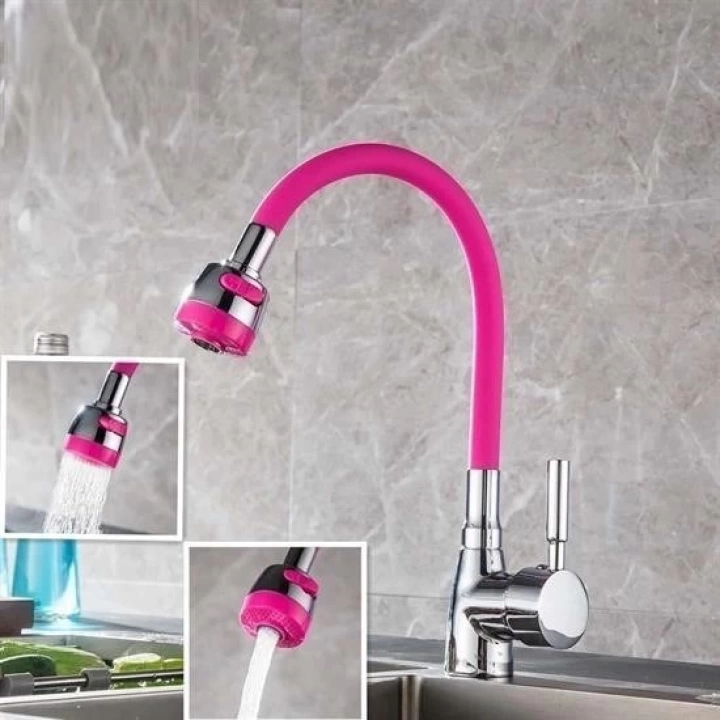BFS  Oynar Başlıklı Tasarruflu Kubar Musluk Borusu ve Başlığı  Pembe