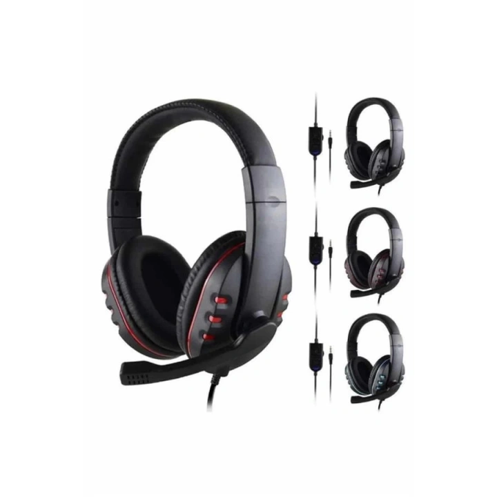 BFS Oyuncu Kulaklığı Kulak Üstü Kablolu Stereo Mikrofonlu Yumuşak Kulak Yastığı