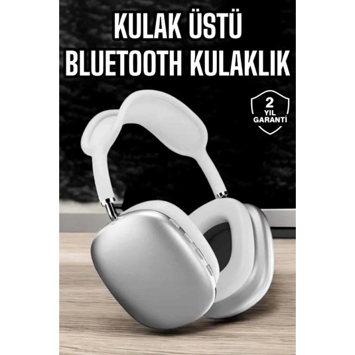 BFS P9 Air Max Kablosuz 5.0 Mikrofonlu Bluetooth Kulaklık Beyaz Yüksek Ses Kaliteli