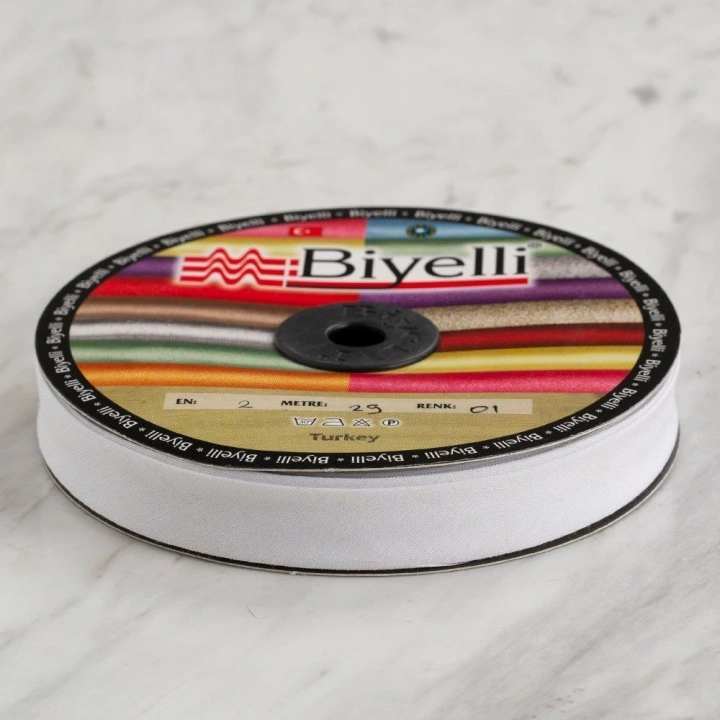 BFS  Pamuk Beyaz Katlı Biye -1