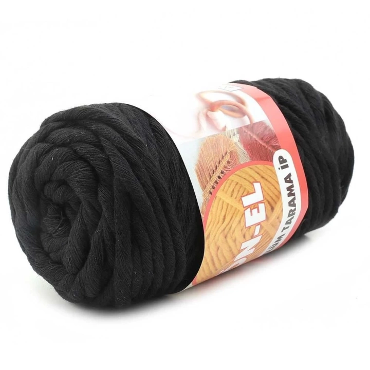 BFS Pamuk Makrome 4 mm İp Siyah