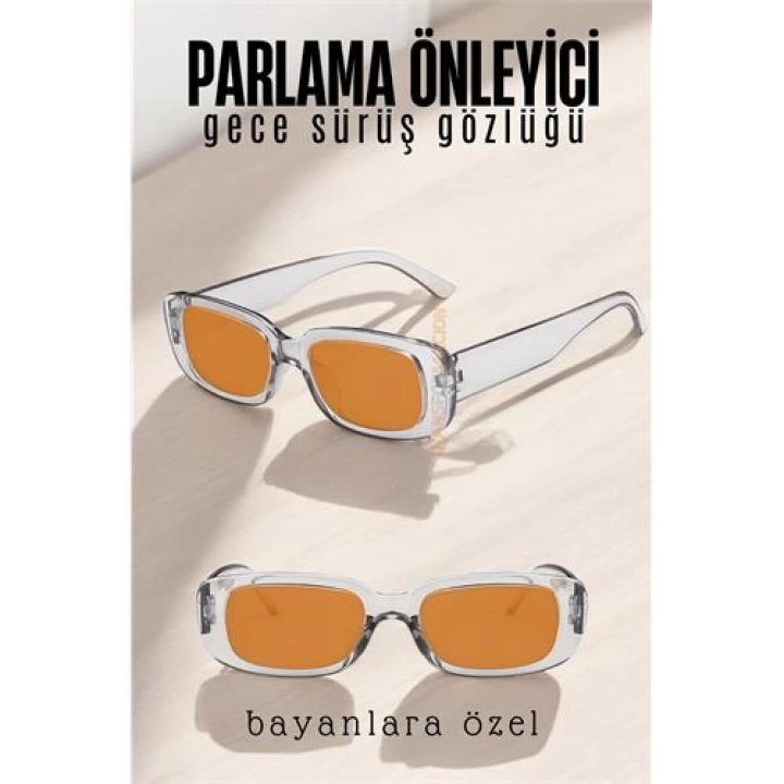 BFS  Parlama Önleyici Bayan Gece Sürüş Görüş Gözlüğü Sis Far Işık Önleyici Anti-Fog Gözlük