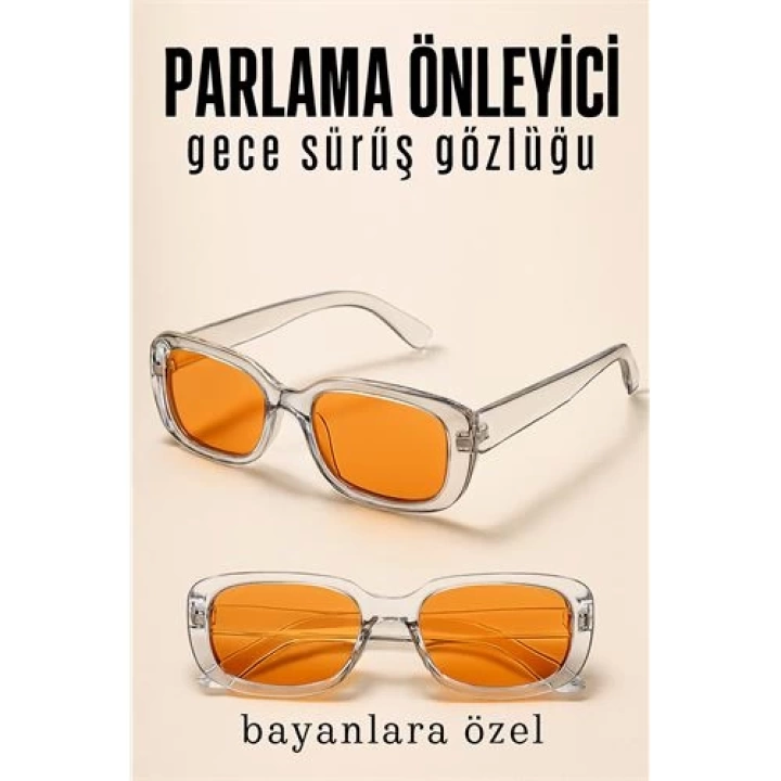 BFS  Parlama Önleyici Bayan Gece Sürüş Görüş Gözlüğü Sis Far Işık Önleyici Anti-Fog Gözlük
