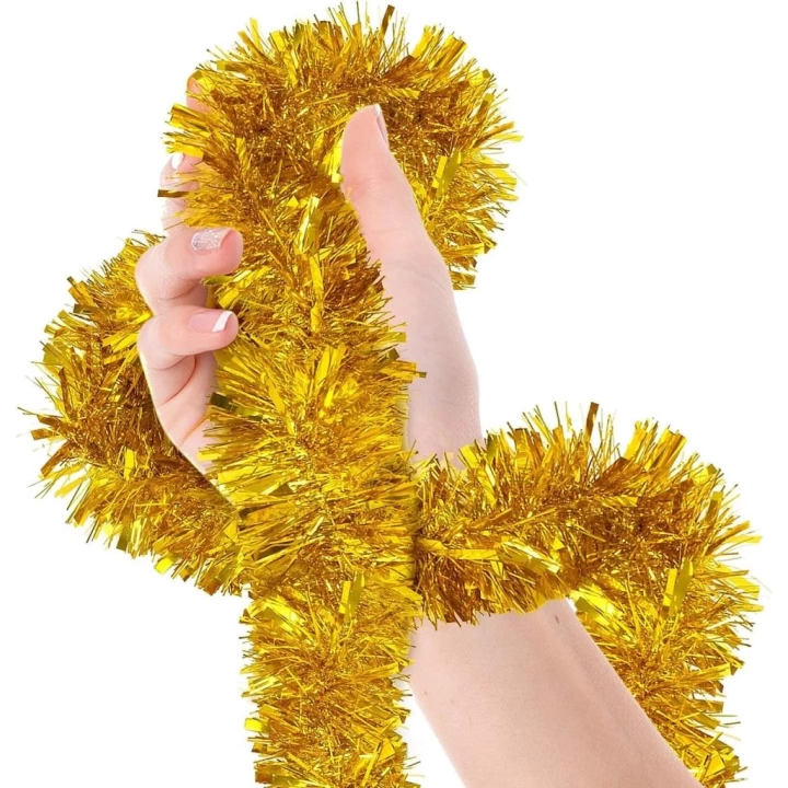 BFS     Parti İçin Sim Süs 2 Metre Uzunluk 6 cm Genişlik Altın Renk İthal