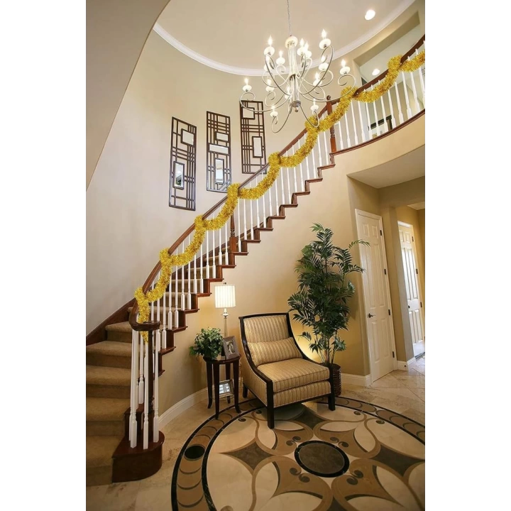 BFS     Parti İçin Sim Süs 2 Metre Uzunluk 6 cm Genişlik Altın Renk İthal