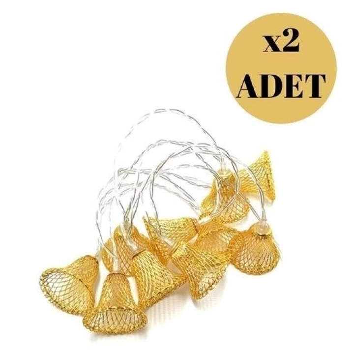 BFS  Parti ve Özel Gün Dekorasyonu Çan Şeklinde Metal Şerit Led Işık