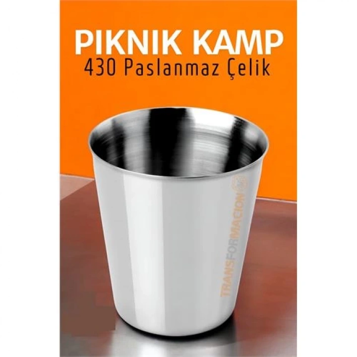 BFS Paslanmaz Çelik Bardak – Kamp, Piknik ve Mutfak İçin Dayanıklı Metal Bardak 719313