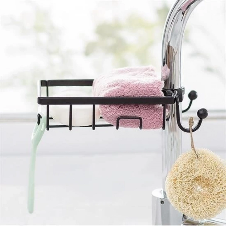 BFS  Paslanmaz Çelik Mutfak Banyo Musluğuna Sabitlenebilir Sabunluk