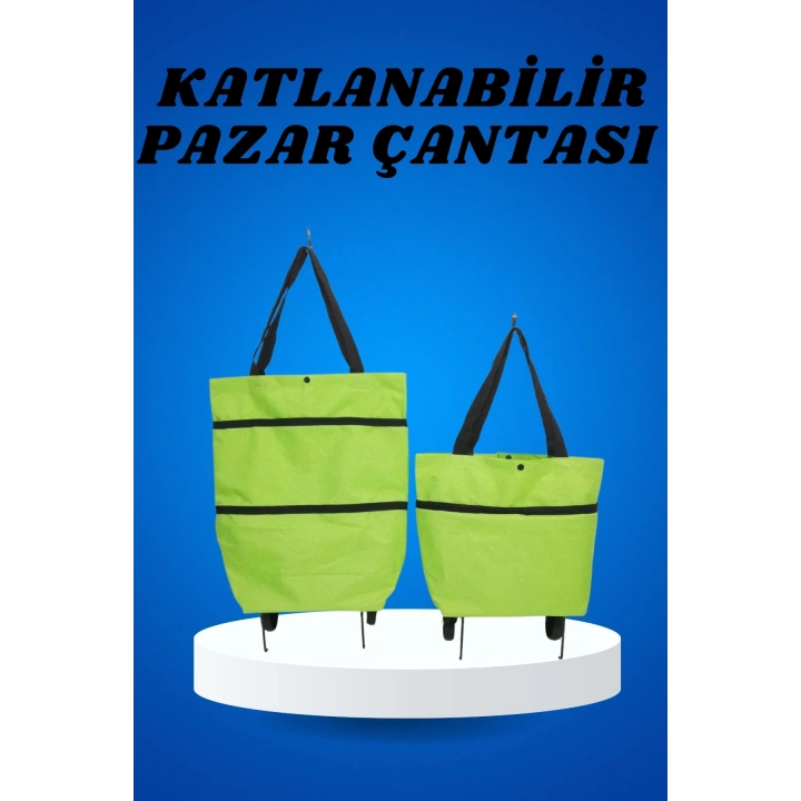 BFS Pazar Arabası ve Alışveriş Çantası Çift Yönlü Kolay Tekerlekli Taşınabilir