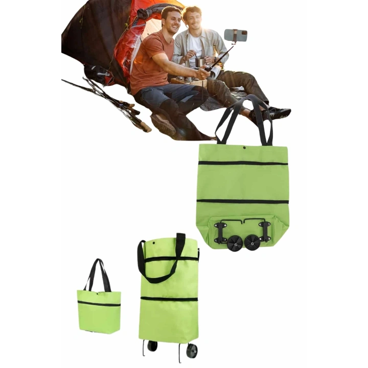 BFS Pazar Çantası Tekerlekli Katlanır Pazar Arabası Çanta Market Alışveriş Arabası