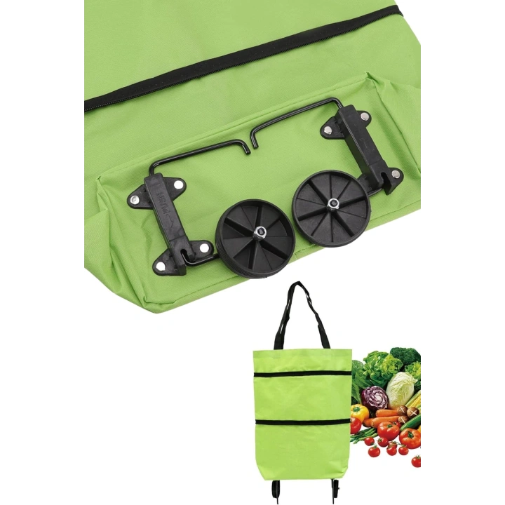 BFS Pazar Çantası Tekerlekli Katlanır Pazar Arabası Çanta Market Alışveriş Arabası