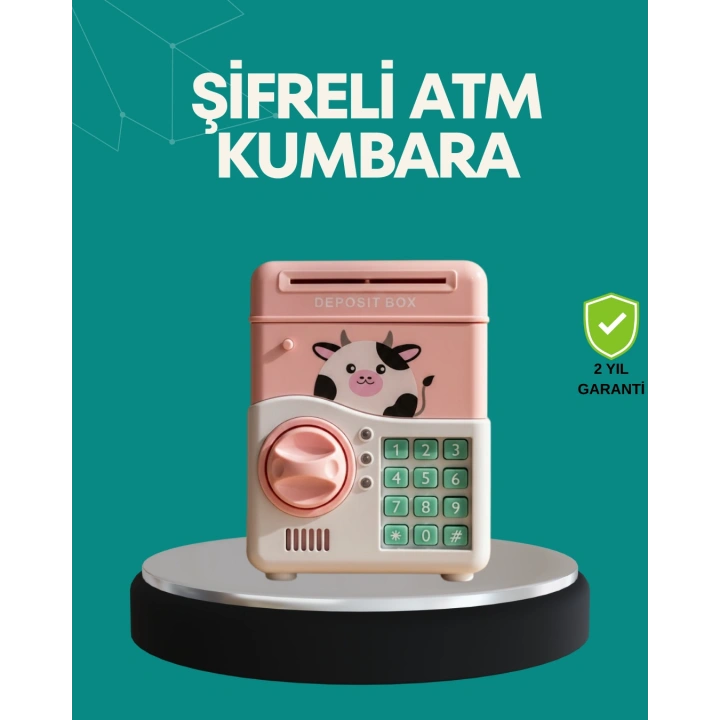 BFS Pembe ATM Kasa Görünümlü Elektronik Şifreli Çocuk Kumbarası