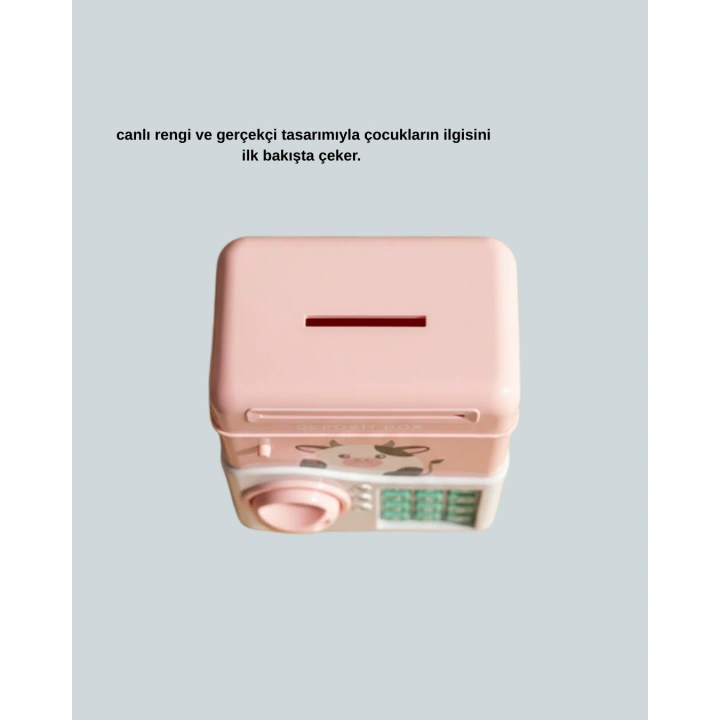 BFS Pembe Elektronik Şifreli Otomatik Para Çeken ATM Kumbarası