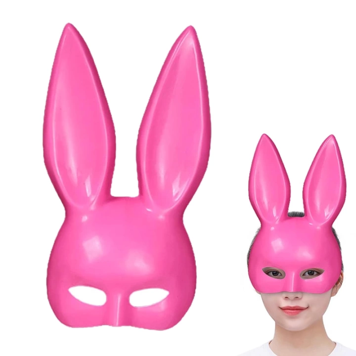 BFS   Pembe Renk Ekstra Lüks Uzun Tavşan Maskesi 35x16 cm