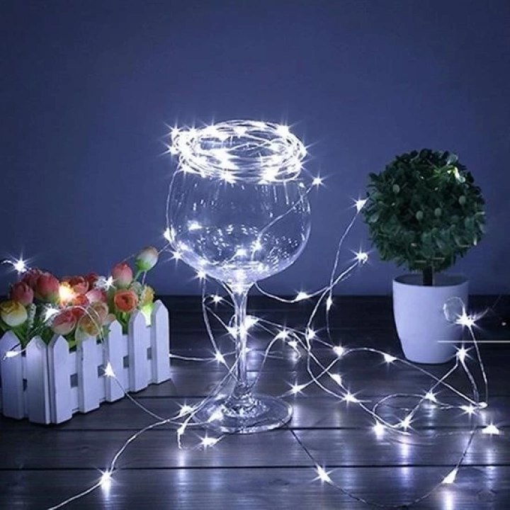 BFS  Pilli 5 metre Dekoratif Peri Led Beyaz Aydınlatma Süsleme Lambası
