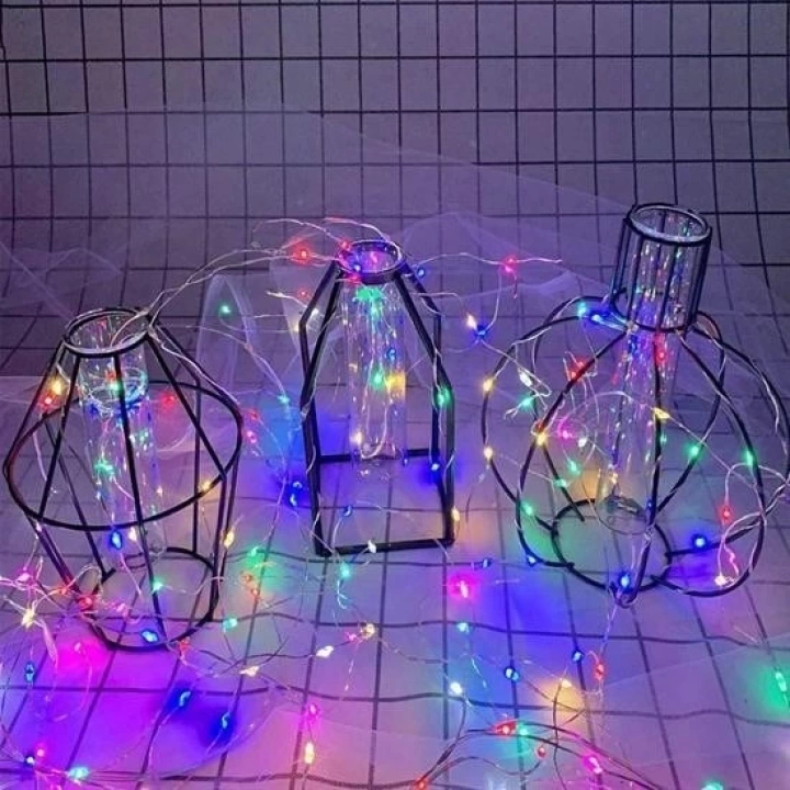 BFS  Pilli Renkli Peri Led Işık Dekoratif Aydınlatma 5 Metre RGB Led