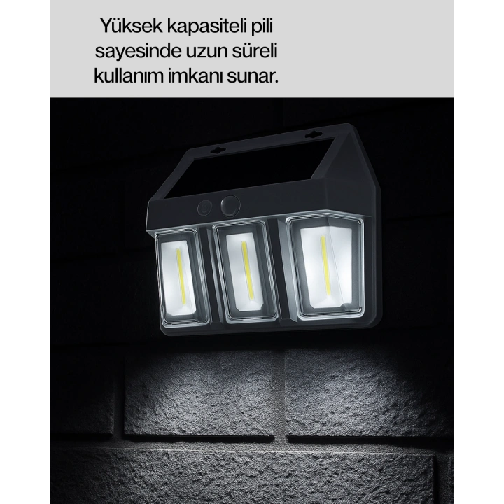 BFS PIR Sensörlü Solar Lamba – Otomatik Şarj ve Gece Aydınlatma