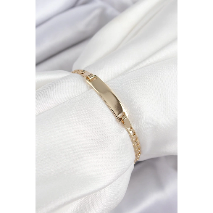 BFS Pirinç Dikdörtgen Model Gold Renk Xuping Bebek Künyesi