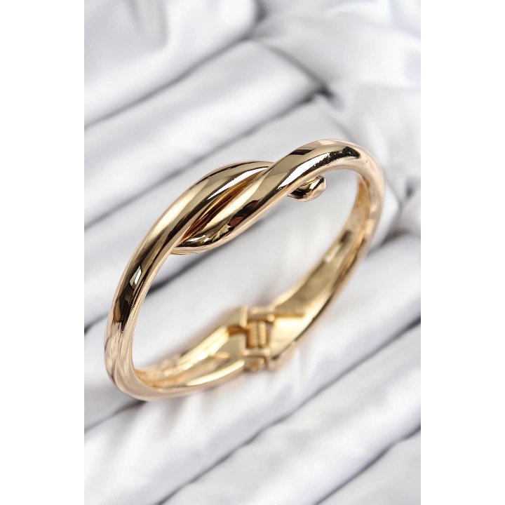 BFS Pirinç Düğüm Model Gold Renk Kadın Kelepçe