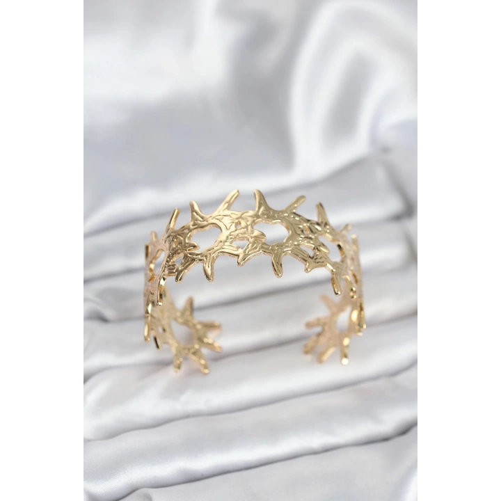 BFS Pirinç Gold Renk Vintage Kadın Bileklik