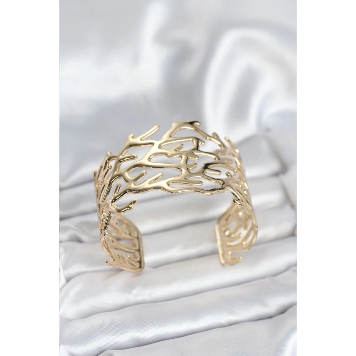 BFS Pirinç Gold Renk Vintage Model Kadın Bileklik