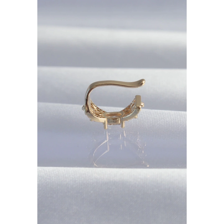 BFS Pirinç Gold Renk Zirkon Taş Kaplama Earcuff Küpe