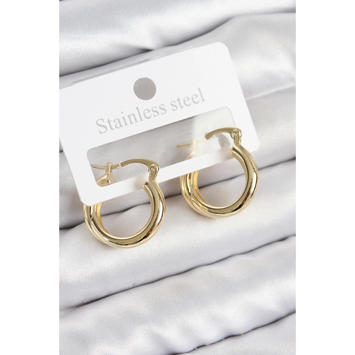 BFS Pirinç Halka Model Gold Renk Kadın Küpe