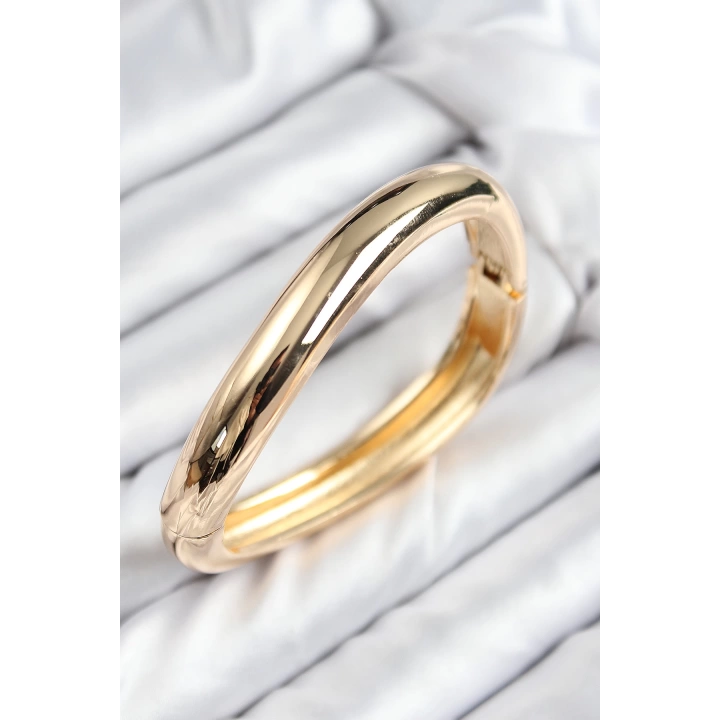 BFS Pirinç Kıvrım Model Gold Renk Kadın Kelepçe