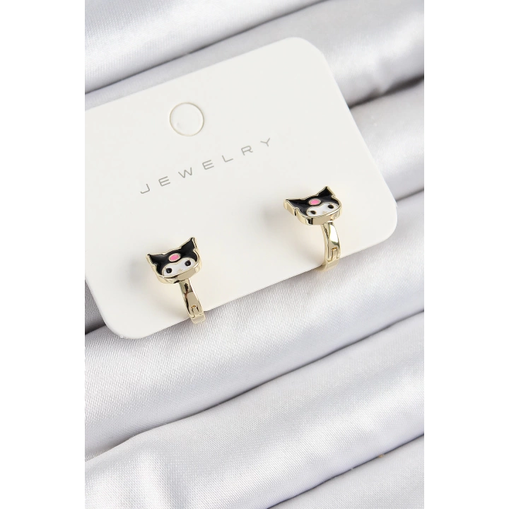 BFS Pirinç Kuromi Model Gold Renk Çocuk Küpe