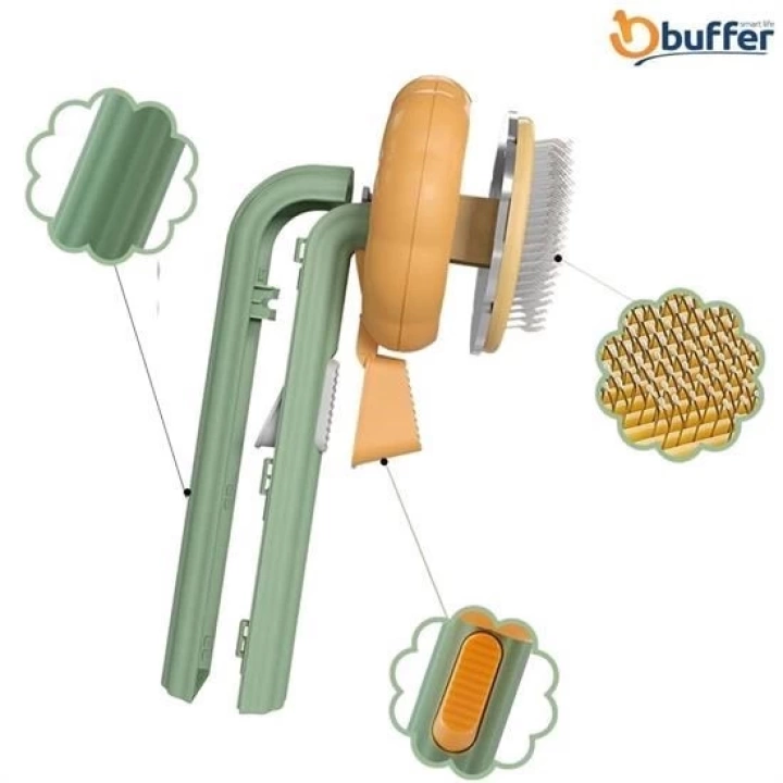 BFS  Plastik Yeşil Evcil Hayvan Bakım  Pet Fırçası Çok Amaçlı Pet Fırçası Yeşil