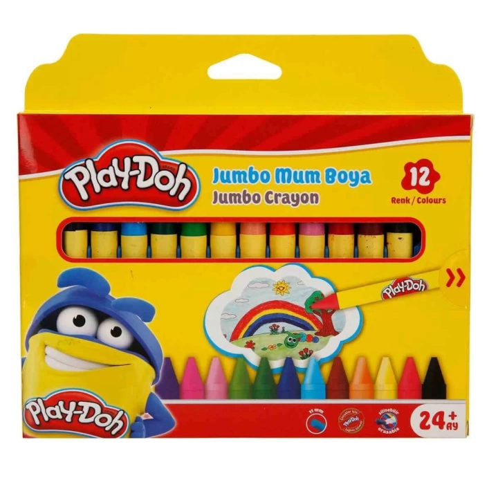 BFS   Play-Doh Silinebilir Jumbo Crayon Mum Boya 12 Renk